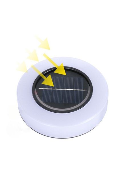 bzstore Set de 10 lămpi solare LED, formă de cerc, pentru gazon sau grădină, impermeabile, alb cald
