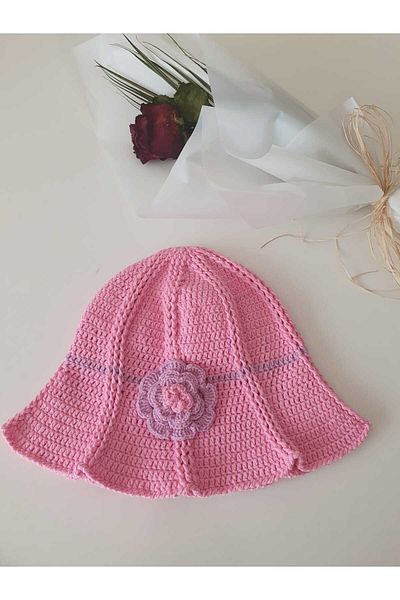 NEXT LİFE STORE Hand Knitted Girl's Bucket Hat