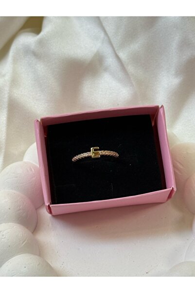 ÖNKÜTAKI Kişiye Özel Baş Harfli Altın Kaplama Yüzük