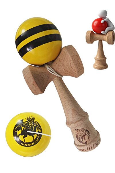 BV Kendama profesională, minge de lemn, samurai + autocolant pentru telefon, 93KD
