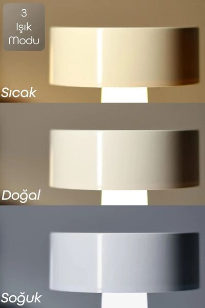 Soft Kare Dokunmatik Şarjlı Masa Lambası 3 MOD İskandinav Ambiyans Çalışma Okuma Işığı Lamba