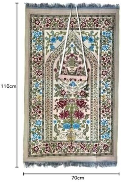Generic Mini Pocket Portable Travel Prayer With Bag And Strip Praying Rug Mat Carpet Islamic Muslim Musallah