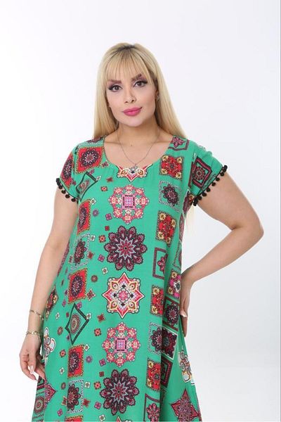 MG Tile Pattern Plus Size Dress