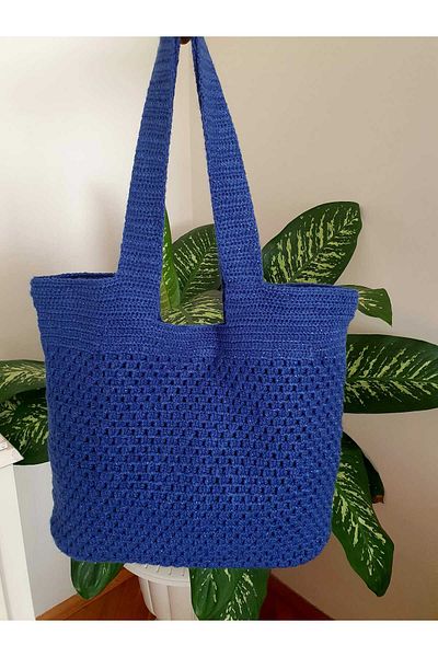 NEXT LİFE STORE Square Motif Medium Size Bohemian Style Stylish and Useful Hand Knitted Shoulder Bag