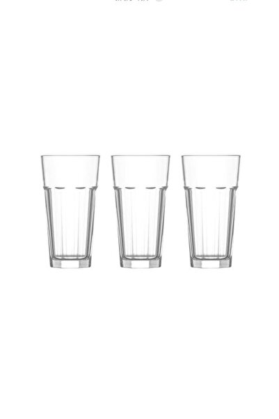 LAV Aras 3’lü Meşrubat Bardağı 365 cc – Şeffaf Cam Bardak Seti Su, Meşrubat ve Soğuk İçecekler İçin
