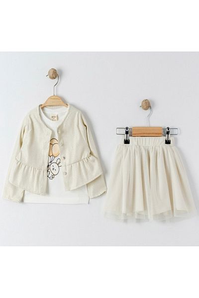 Kokosh kidss Baby Girl Short Sleeve Blouse, Skirt and Jacket Set