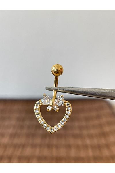 Rupen Kraft 316 L Surgical Steel Bow Model Zircon Stone Navel Piercing