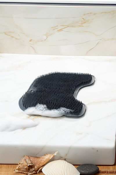 CEZVE HOME Practical Silicone Suction Cup Bath Brush Massage Pad Back Foot Bladder Washing Tool | Back Fiber Foot Mat