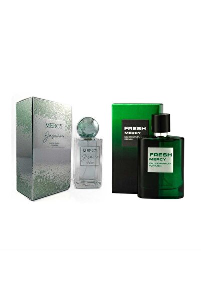 Mercy Jasmine kadın parfüm 50 ml +Fresh Erkek Parfüm 50 Ml 2 li