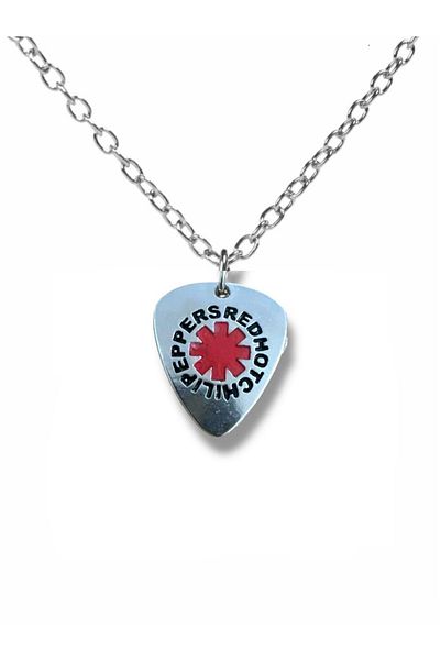 Herşey Nota Red Hot Chili Peppers Rock Music Band Pen-Shaped Double-Sided Rock Marked Unisex Metal Necklace