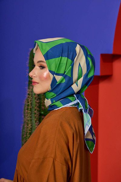 İpekhan Μαλακό κασκόλ Marrakech Collection Πράσινο Μωβ 1207-12