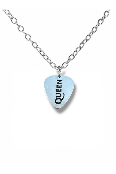 Herşey Nota Queen Legend Rock Music Band Pen-Shaped Double-Sided Rock Sign Unisex Metal Necklace