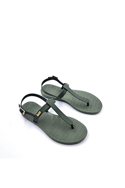Tkees Khaki Green Color Women's Flip Flops Beach Sandals