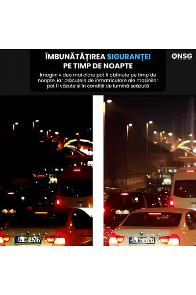 ONSG Car Camera Nightsight Pro, 1080p Dual Cam, Full Hd, Motion Sensor, Parking Monitoring, Black