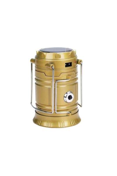 SIKS ® Lampă portabilă cu energie solară, funcții multiple, aurie