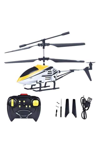 SIKS Elicopter cu telecomandă pentru copii, poate fi folosit și în interior, +4 ani. Galben