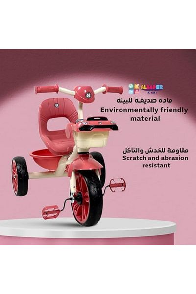 ALBADER Indoor & Outdoor Tricycle, Bike Ride On Toy With Sounds & Lights Efficts, Three Wheel Bike