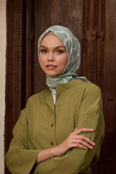 İpekhan Marrakech Συλλεκτικό Μαλακό Κασκόλ Sea Green 1196-13