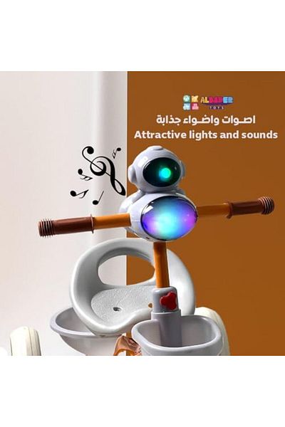 ALBADER Space Design Tricycle With Many Colors, Kids Bike With Music & Lights Efficts