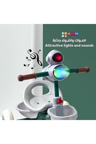 ALBADER Space Design Tricycle With Many Colors, Kids Bike With Music & Lights Efficts