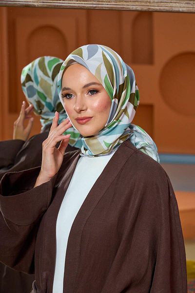 İpekhan Marrakech Συλλεκτικό Μαλακό Φουλάρι Ανοιχτό Πράσινο Γκρι 1201-04