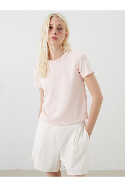 LC Waikiki Tricou de damă cu mărgele brodate cu decolteu