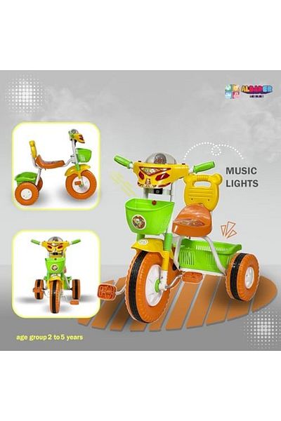 ALBADER Kids Tricycles, Toddler Trike With Double Basket, Indoor and Outdoor Children's Tricycles