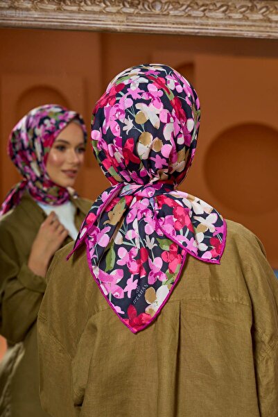 İpekhan Μαλακό κασκόλ Marrakech Collection Σκούρο Γκρι Ροζ 1200-08