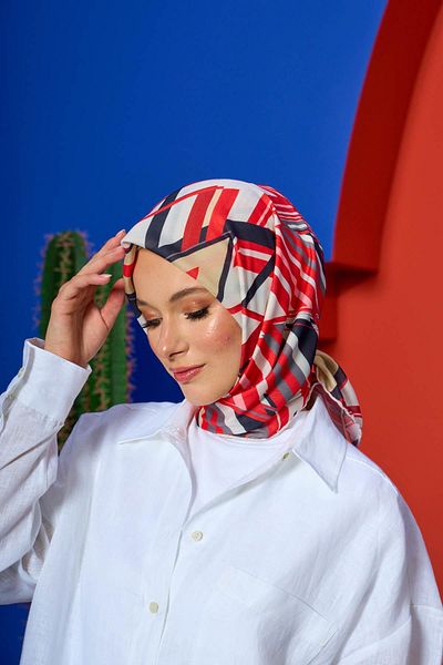 İpekhan Μαλακό κασκόλ Marrakech Collection Κόκκινο Μαύρο 1208-13