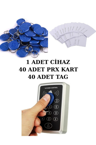 LANSAN Rfıd Şifreli Kapı Kilidi Kart Okuyucu Kartlı Geçiş -40adet Prox Kart-4...