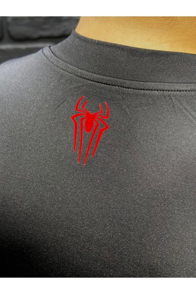 YHM Body Fitting Compression Red Printed Black Undershirt – Sports & Fitness