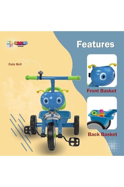 ALBADER Kids Tricycle With Bee Desgin, Tricycle For Toddlers, Bike With Double Basket, Baby Trikes