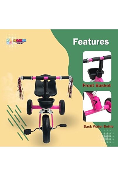 ALBADER Kids Balance Bike Children Tricycles for 2-6 Years, 3 Wheel Bike With Rear Basket