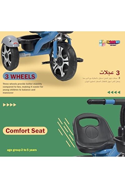 ALBADER Tricycle For Kids, Three Wheel Bike For Toddler, Trike Toy Bike With Basket, Baby Trikes