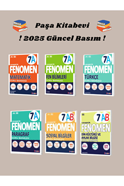 Fenomen Yayıncılık 7. Sınıf Matematik - Fen Bilimleri - Türkçe - Paragraf - S...