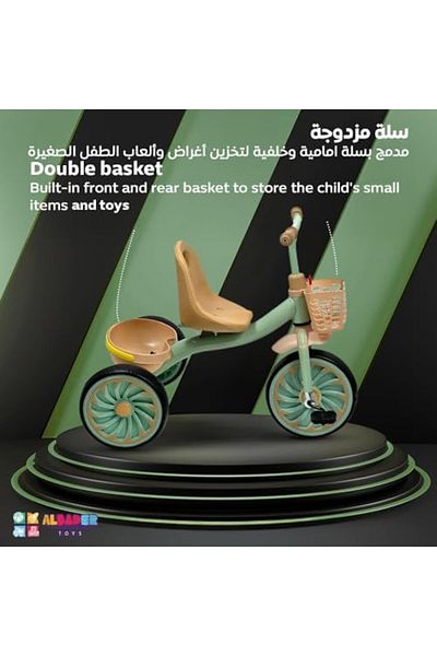 ALBADER Toddlers Bike, Ride On Tricycles, Kids Trikes for 2-5 Years With Double Storage, Bike Ride