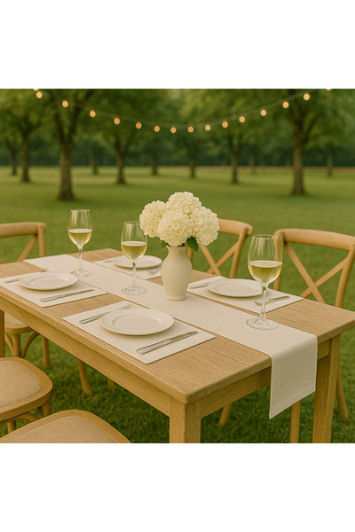 Misue Handmade Американський сервіз і набір бігунів 100% бавовна, 3-предметний столовий набір, 2 підставки + 1 бігун