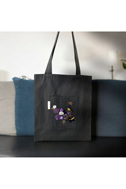 Bordglow Siyah Bez Çanta- Gabardin Kumaş -Bordglow