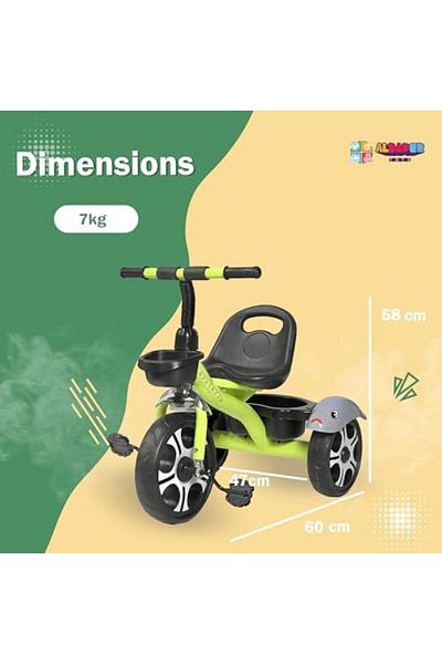 ALBADER Tricycle For Kids, Three Wheel Bike For Toddler, Trike Toy Bike With Basket, Baby Trikes