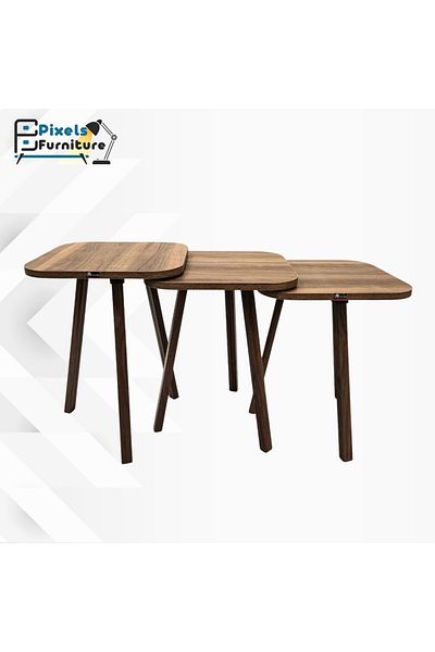 PixelsFurniture Pixel Furniture 3 Piece Square Turkish Coffee and Tea Table Set