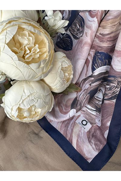 Oxygen Scarfs Summer Rose Pattern Cotton Silk Shawl-12000