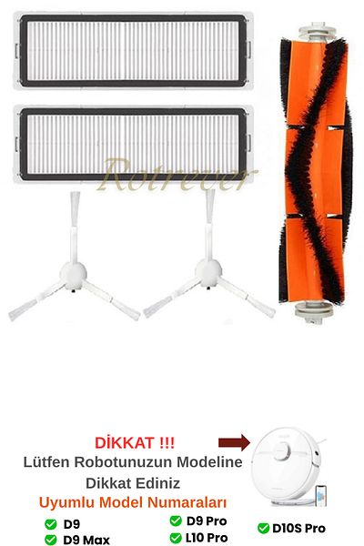 RotRever Dreame Bot L10 Pro (Not L10S Pro) Compatible Hepa Filter, Brush Spare Parts Set-5 Pieces