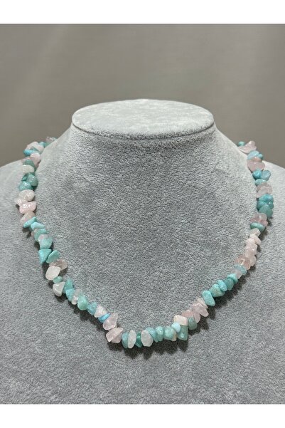 XUPING JEWELRY قلادة من الحجر الطبيعي باللون الأزرق والأبيض