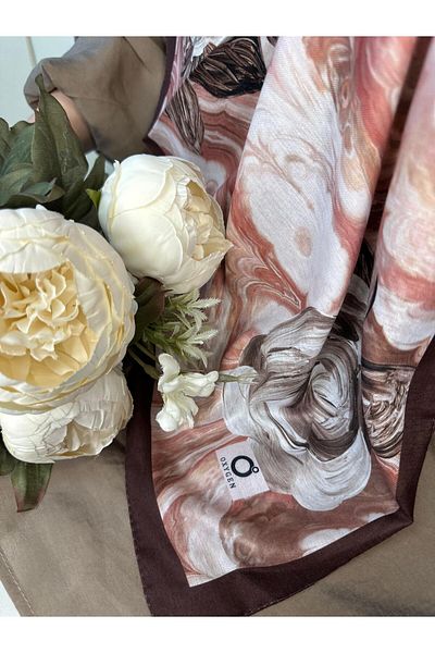Oxygen Scarfs Summer Rose Pattern Cotton Silk Shawl-12000