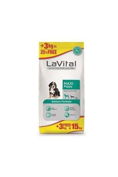 LaVital Lavital Maxi Puppy Somonlu Yavru Köpek Maması 15kg.
