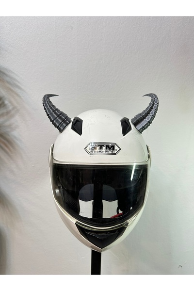 Butik Motor & Motosiklet Gümüş Viking Boynuz Kask Dış Aksesuarı