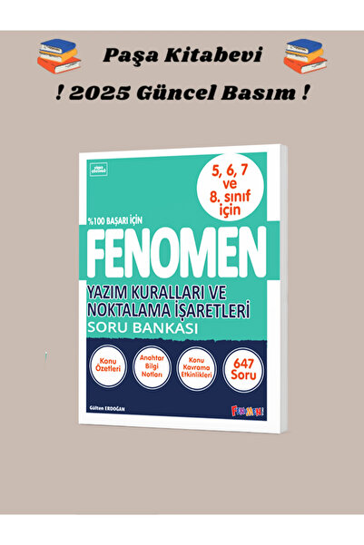 Fenomen Yayıncılık 5-6-7-8. Sınıf Yazım Kuralları ve Noktalama İşaretleri Sor...