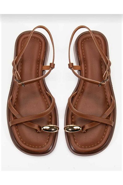 CİMİLİ SHOES Women's Gold Ring Detailed Daily Sandals