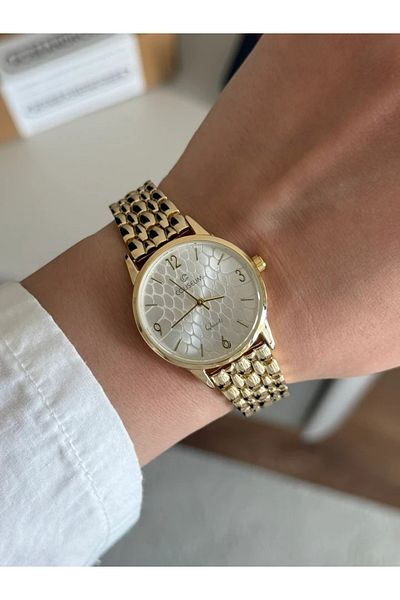 RoseandRoses Zerith Round Case Women's Wrist Watch Gold (White Dial)