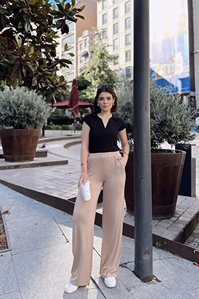 NEW LAVİVA Women's Beige Trousers - 700-3169